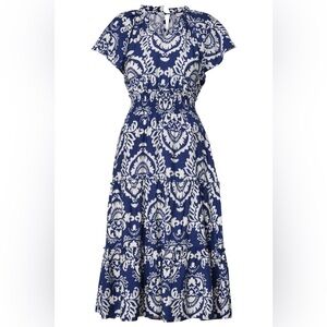 OLIVIA GREY ABSTRACT PRINT WOMENS MIDI DRESS NWT SIZE L